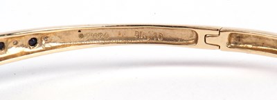 Lot 194 - Modern 9ct gold panther hinged bracelet, the...