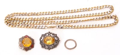 Lot 202 - Mixed Lot: Vintage Scottish citrine and agate...