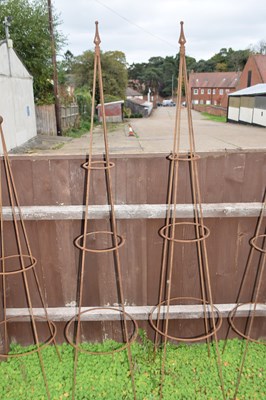 Lot 6 - Pair of arrow topped traditional obelisks,...