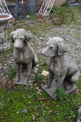 Lot 19 - Pair of composite seated hounds, height approx...