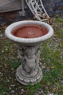 Lot 20 - Decorative composite garden bird bath, height...