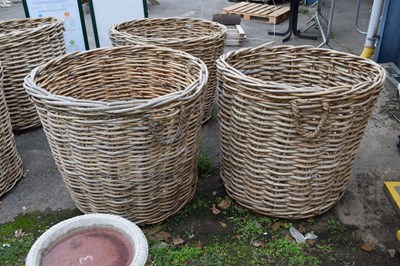 Lot 21 - Pair of large wicker baskets, height approx...