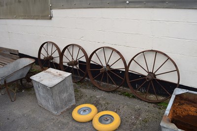 Lot 31 - Four vintage iron horse cartwheels