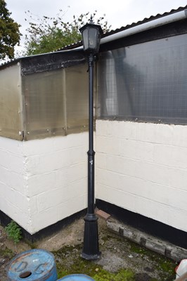 Lot 36 - Painted metal lamp post, height approx 280cm