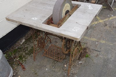 Lot 50 - Vintage Singer sewing machine base adapted to...