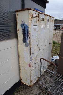 Lot 56 - Set of vintage metal lockers, width approx...