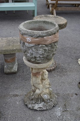 Lot 75 - Decorative composite garden planter on a...