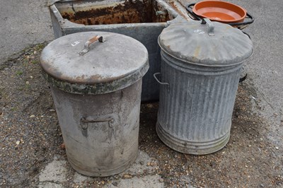 Lot 87 - Two galvanised dustbins, height 75cm