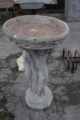 Lot 96 - Composite garden decorative bird bath, height...