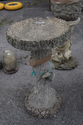 Lot 100 - Composite garden bird bath, height 70cm, width...