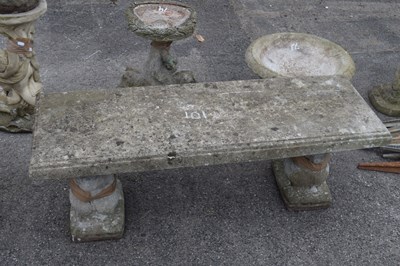 Lot 101 - Composite garden bench (a/f), width 110cm,...