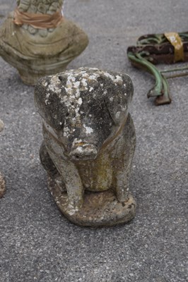 Lot 115 - Composite garden statue formed as a pig,...