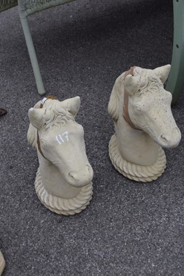 Lot 117 - Pair of composite garden statues formed as...