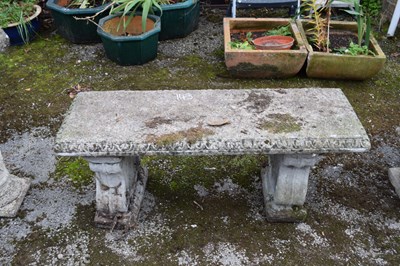 Lot 143 - Composite garden bench (a/f), 105cm wide,...