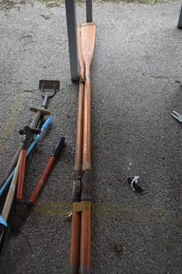 Lot 164 - Two vintage boat oars, length 215cm