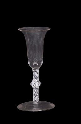 Lot 15 - A wine glass, the bell and bowl above a twist...