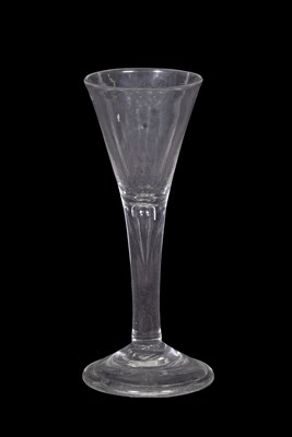 Lot 2 - Georgian wine glass, the trumpet bowl above a...