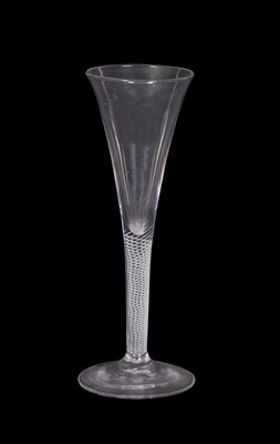 Lot 20 - An air twist toasting glass with drawn trumpet...