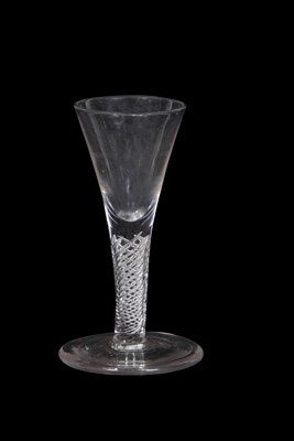 Lot 37 - Georgian wine glass with trumpet bowl above an...