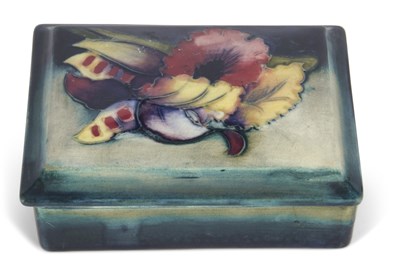 Lot 57 - Moorcroft box and cover with a tube lined...