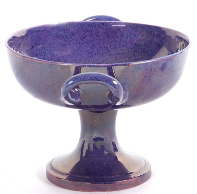 Lot 64 - Moorcroft tazza, the powder blue speckled...