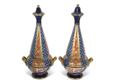 Lot 72 - Pair of MacIntyre vases with an aurelian ware...