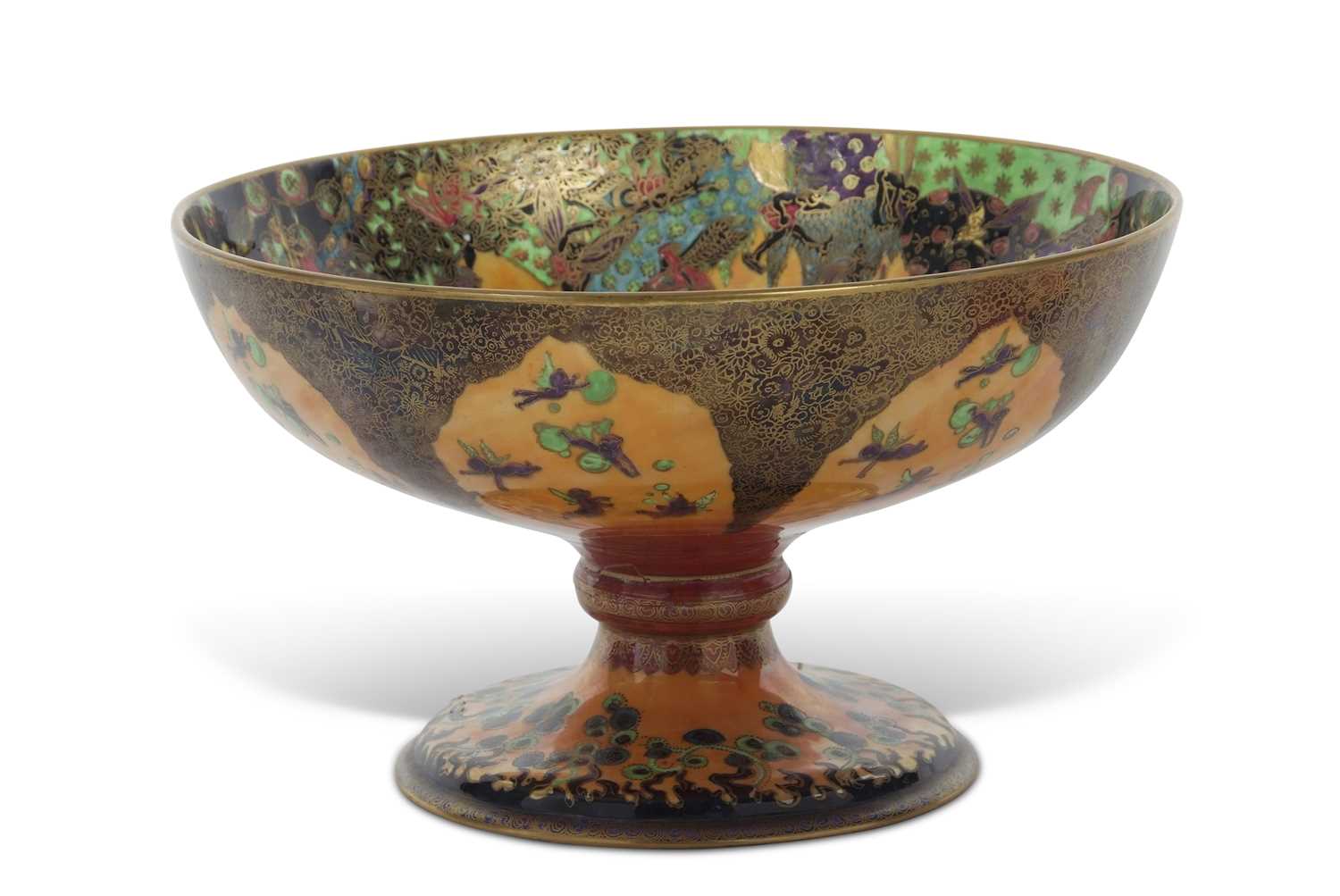 Lot 74 - Large Wedgwood fairyland lustre four footed...