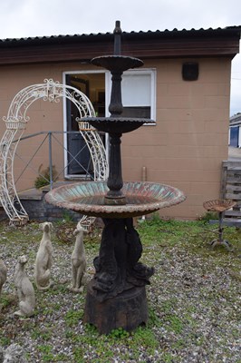 Lot 11 - c1900 Cast iron 3 tier water feature in the...