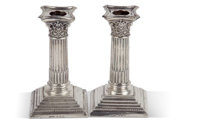 Lot 395 - A pair of late Victorian silver encased...