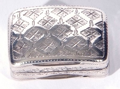 Lot 110 - George III silver vinaigrette of hinged...