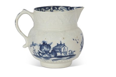 Lot 136 - Rare Lowestoft porcelain cider jug circa 1765,...