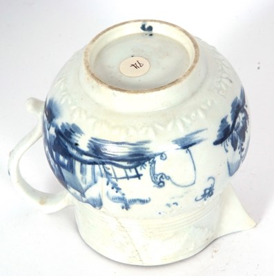 Lot 136 - Rare Lowestoft porcelain cider jug circa 1765,...