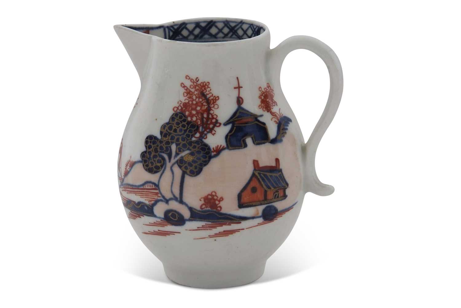 Lot 142 - Lowestoft porcelain sparrow beak jug with the...