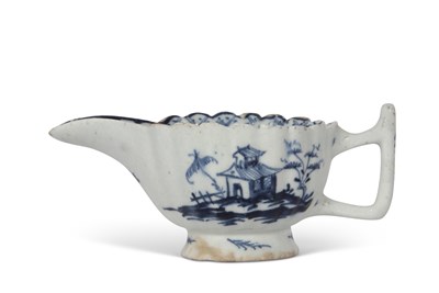 Lot 151 - Lowestoft small blue and white cream boat...