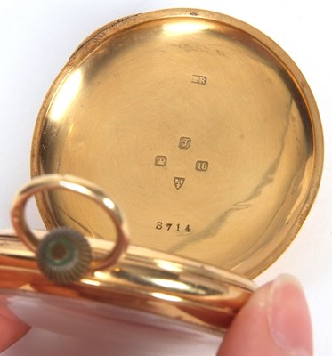 Lot 431 - 18ct gold open face Waltham USA pocket watch,...