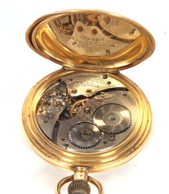 Lot 431 - 18ct gold open face Waltham USA pocket watch,...