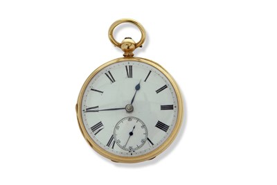 Lot 434 - 18ct gold open face pocket watch hallmarked...