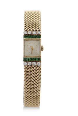 Lot 405 - Ladies yellow metal cocktail watch with ten...