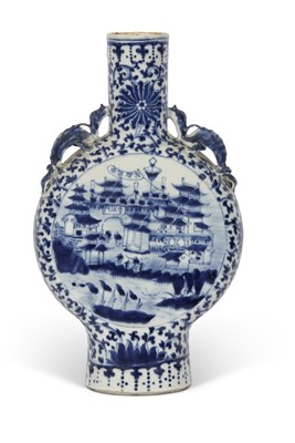 Lot 195 - Large Chinese porcelain moon flask vase,...