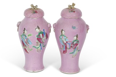 Lot 201 - Pair of 19th Century Chinese porcelain vases,...