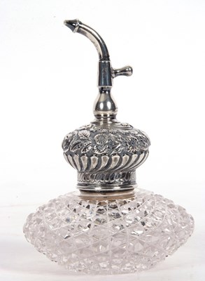 Lot 73 - Edward VII hobnail cut glass based scent...