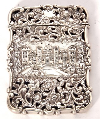 Lot 405 - Fine Victorian card case of shaped rectangular...