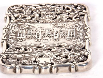 Lot 405 - Fine Victorian card case of shaped rectangular...