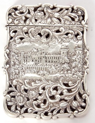 Lot 405 - Fine Victorian card case of shaped rectangular...