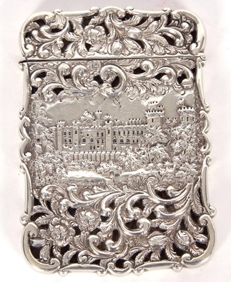 Lot 405 - Fine Victorian card case of shaped rectangular...