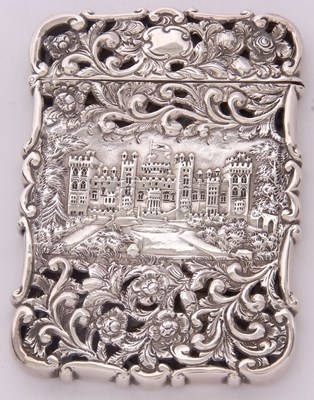 Lot 405 - Fine Victorian card case of shaped rectangular...