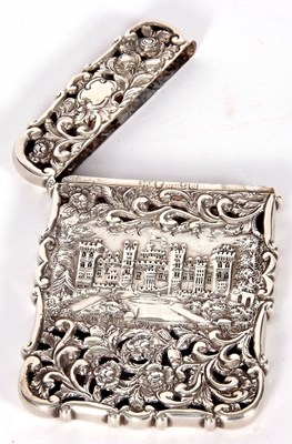 Lot 405 - Fine Victorian card case of shaped rectangular...