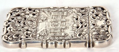 Lot 405 - Fine Victorian card case of shaped rectangular...