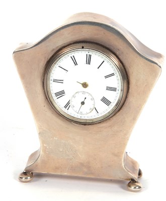 Lot 83 - Edwardian silver encased dressing table clock...