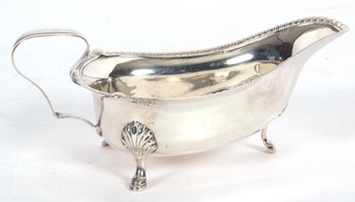 Lot 88 - George V sauce boat of shaped triangular form...